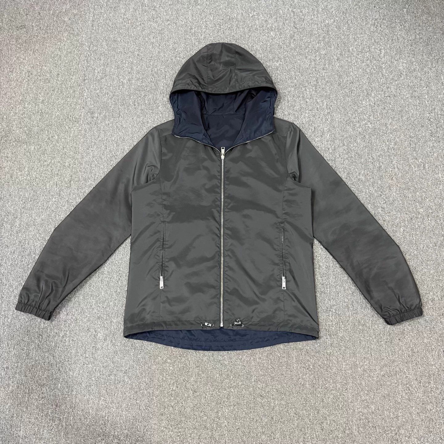 Prada Prada Reversible Black & Blue Tri Logo Nylon Jacket 50 99N Size US M / EU 48-50 / 2 - 2 Thumbnail