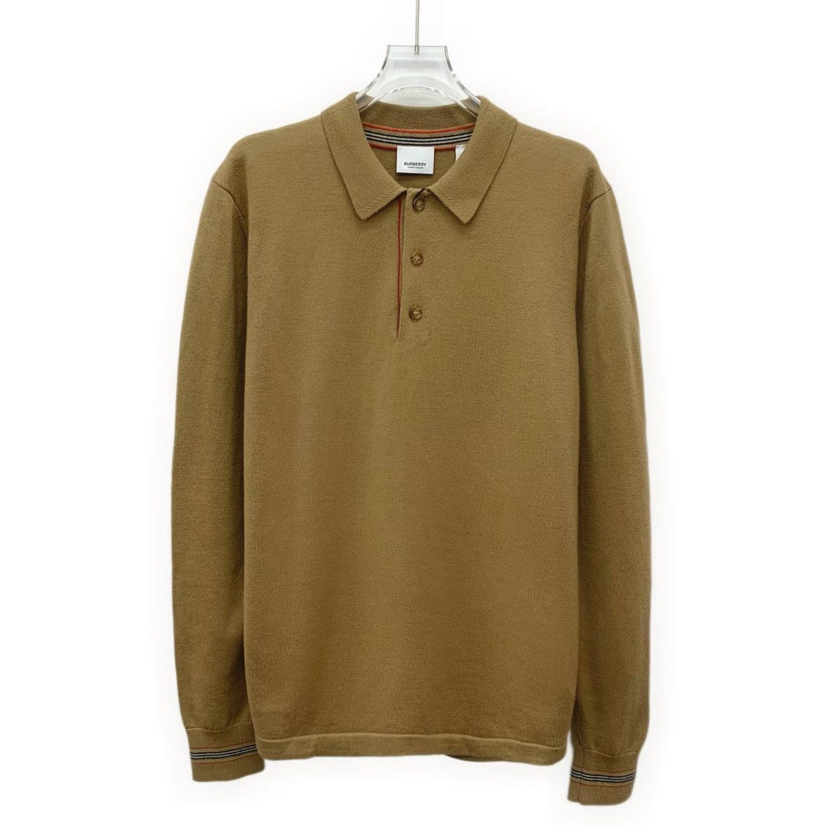 Burberry Burberry Dark Brown Wool Long Sleeve Knit Polo Shirt K26WX Size US S / EU 44-46 / 1 - 1 Thumbnail