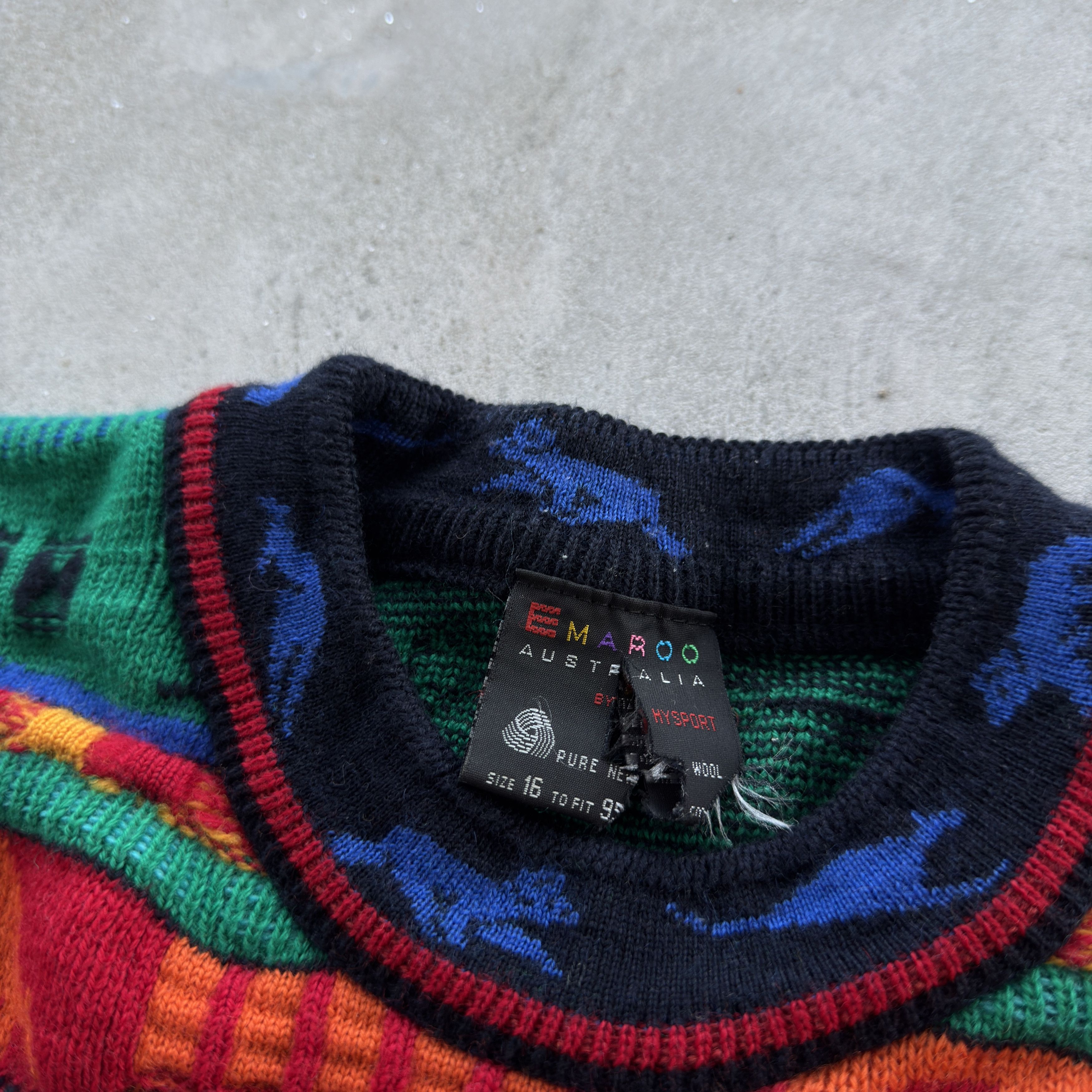 Vintage Vintage 90s Emaroo Coogi Style Wool Sweater Size US L / EU 52-54 / 3 - 8 Thumbnail