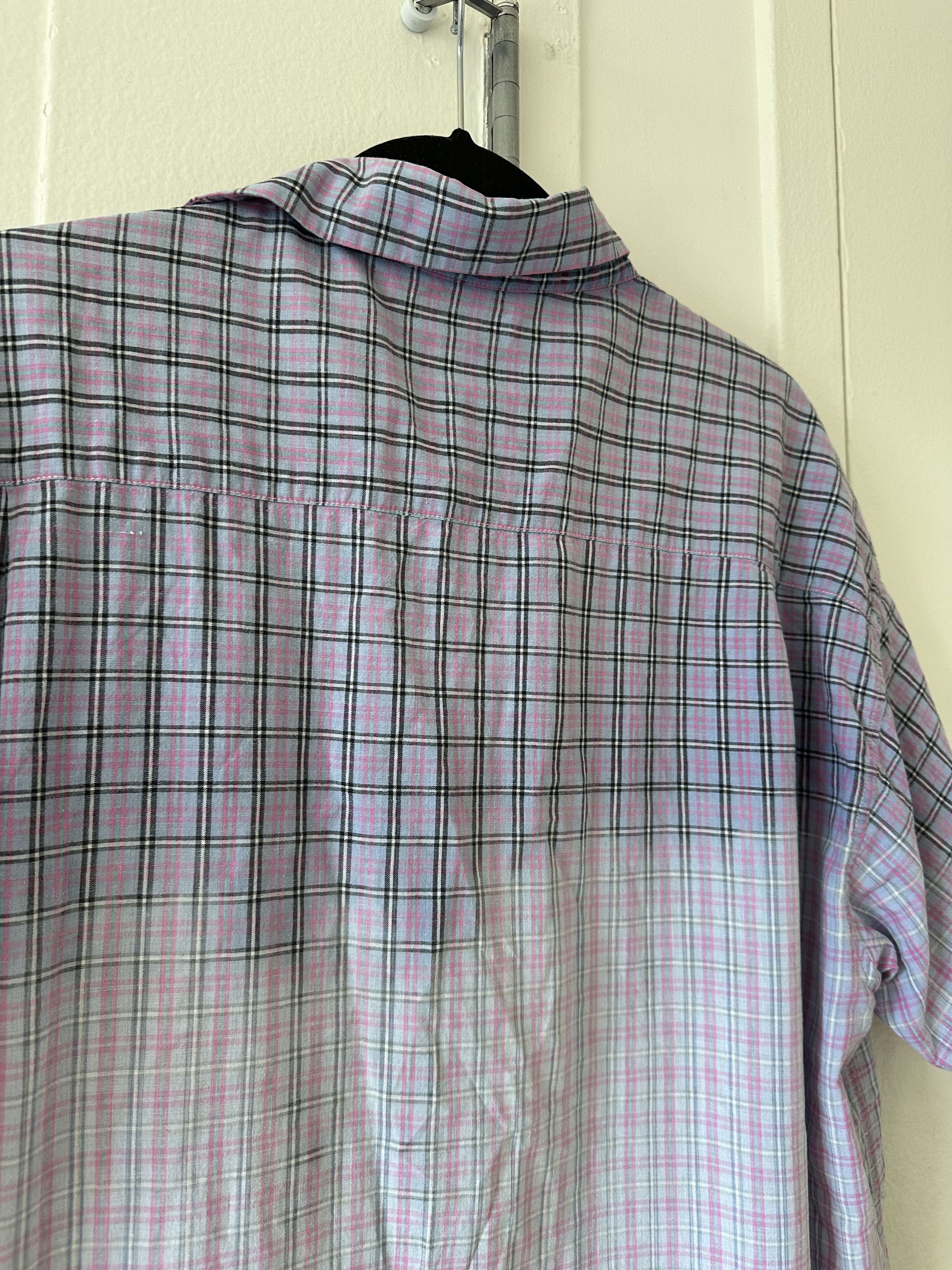 Issey Miyake Issey Miyake Check Camp Collar Short Sleeve Button Up Shirt Size US XL / EU 56 / 4 - 5 Thumbnail