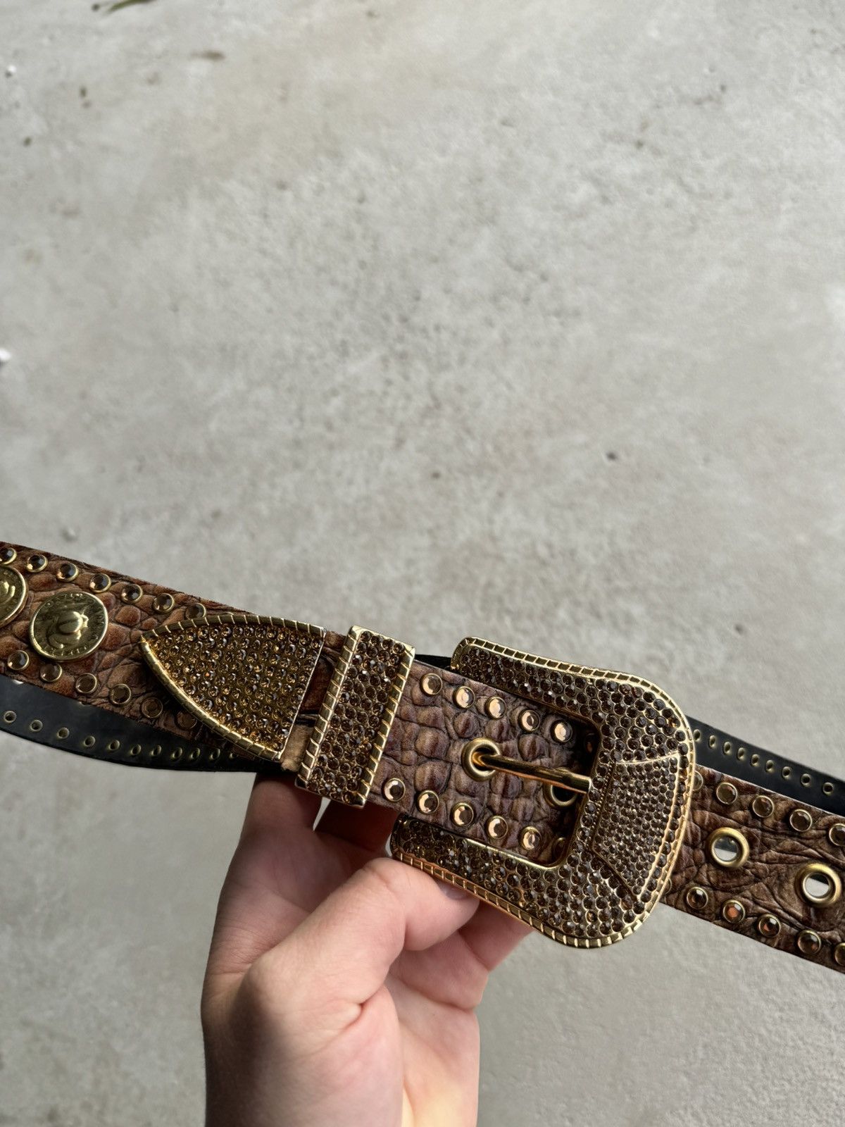 Japanese Brand × Vintage vintage rhinestones brown belt bb simon style Size ONE SIZE - 2 Thumbnail