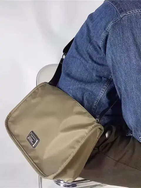 Fashion Y2K Crossbody Shoulder Bag Messenger Bag in Army Green, Men's