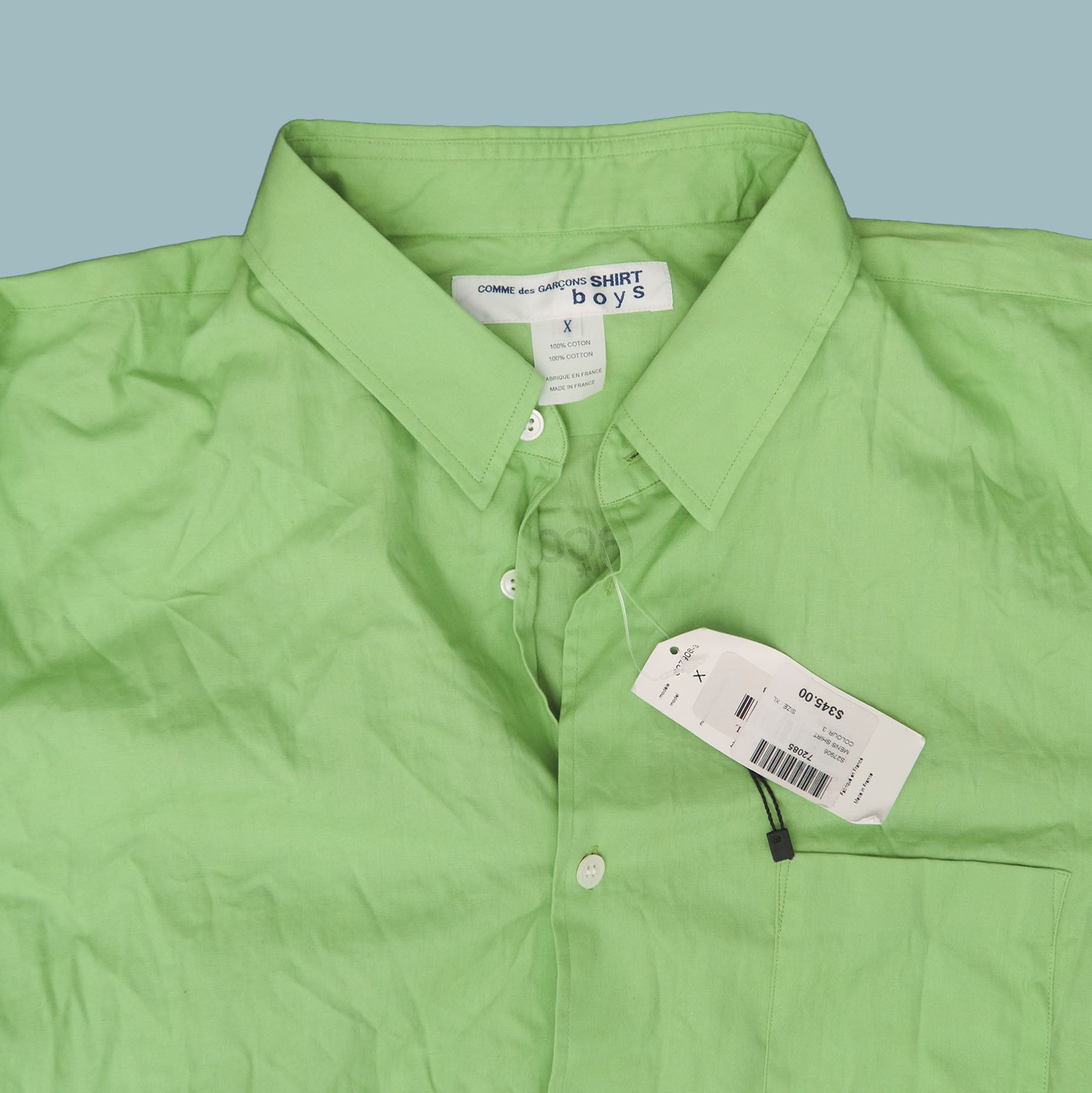 Comme des Garcons SHIRT *BNWT* COMME des GARÇONS SHIRT BOYS Green Logo Button Shirt Size US L / EU 52-54 / 3 - 5 Thumbnail