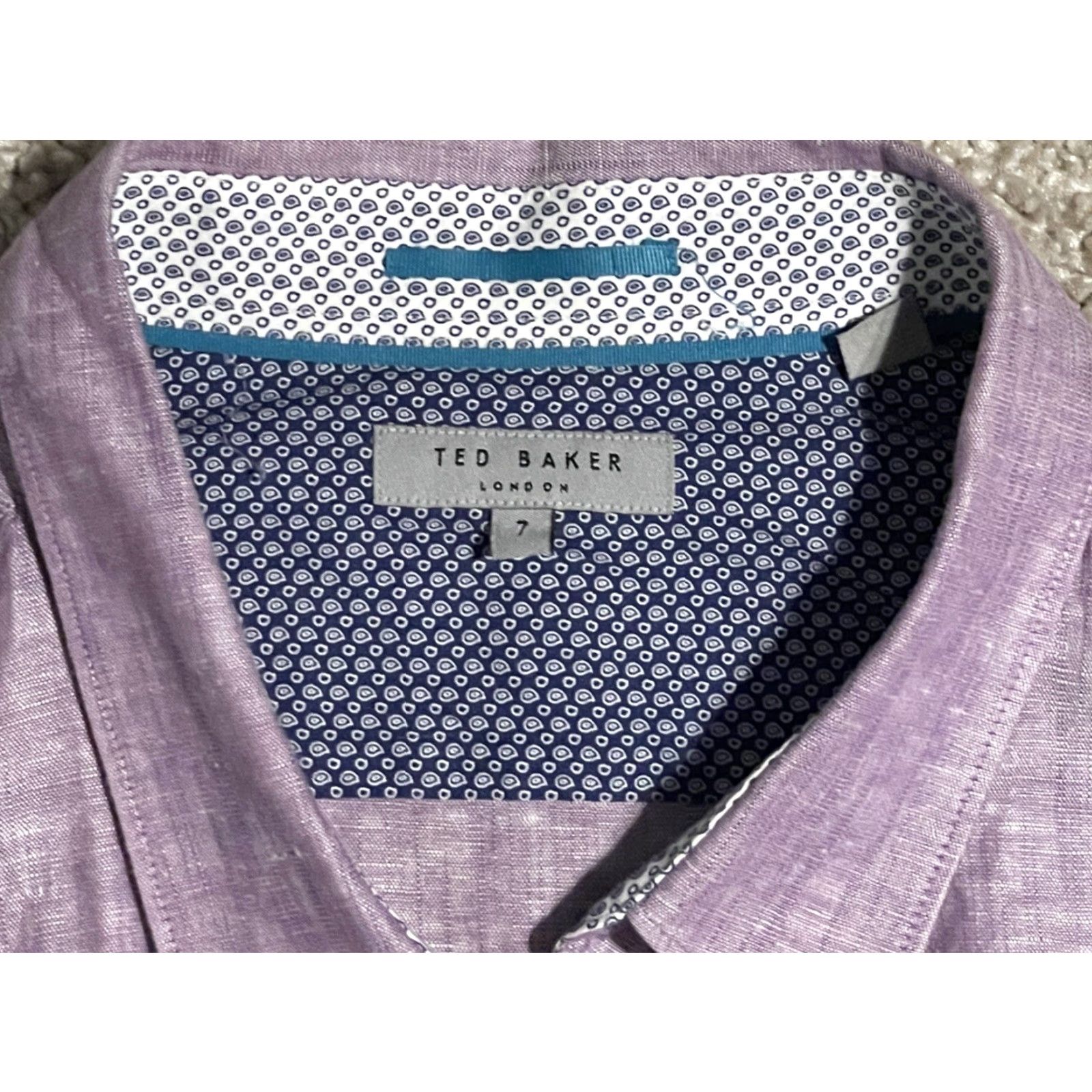 Ted Baker Ted Baker London Shirt Mens Long Sleeve Button-Up Purple Linen Blend Sz 7 Size US M / EU 48-50 / 2 - 2 Thumbnail