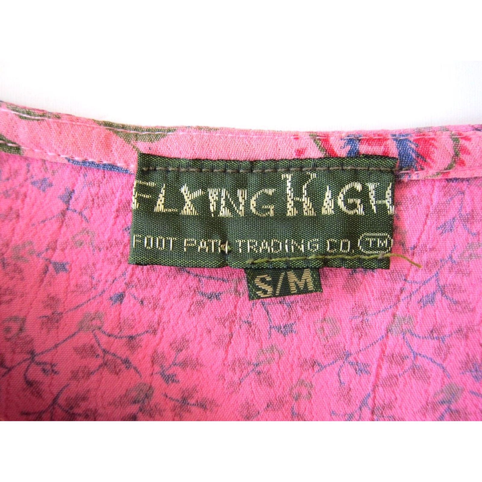 Vintage VINTAGE Flying High Blouse Shirt Floral Embroidered Pink Rayon Flare Sleeve V-Neck Cropped S/M Women Size S / US 4 / IT 40 - 4 Thumbnail