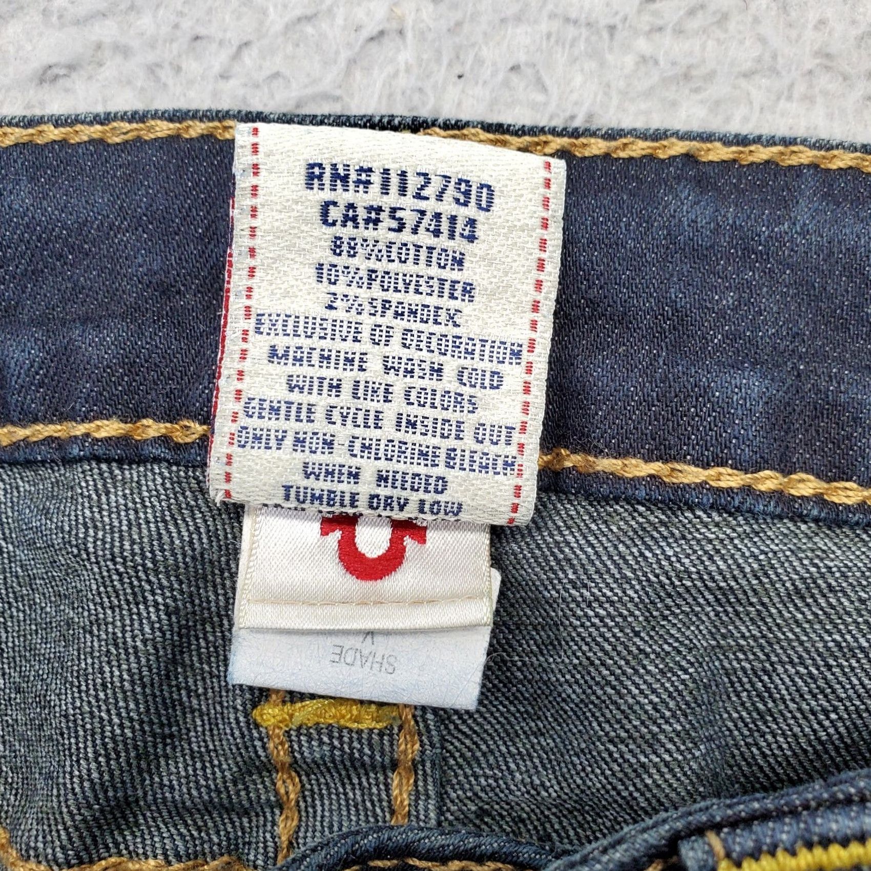 True Religion True Religion Jeans Womens Size 24 Navy Denim Stretch Straight II 5-Pocket Regular USA Made Size 42" / US 20 - 7 Thumbnail