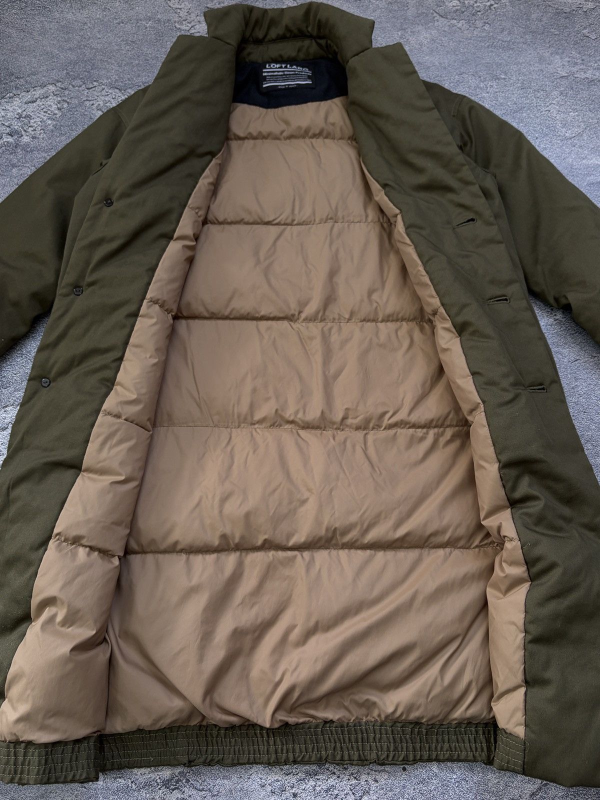 Japanese Brand The Loft Labo Olive Green Down Coat Made in Japan 1/Small Size US S / EU 44-46 / 1 - 8 Thumbnail