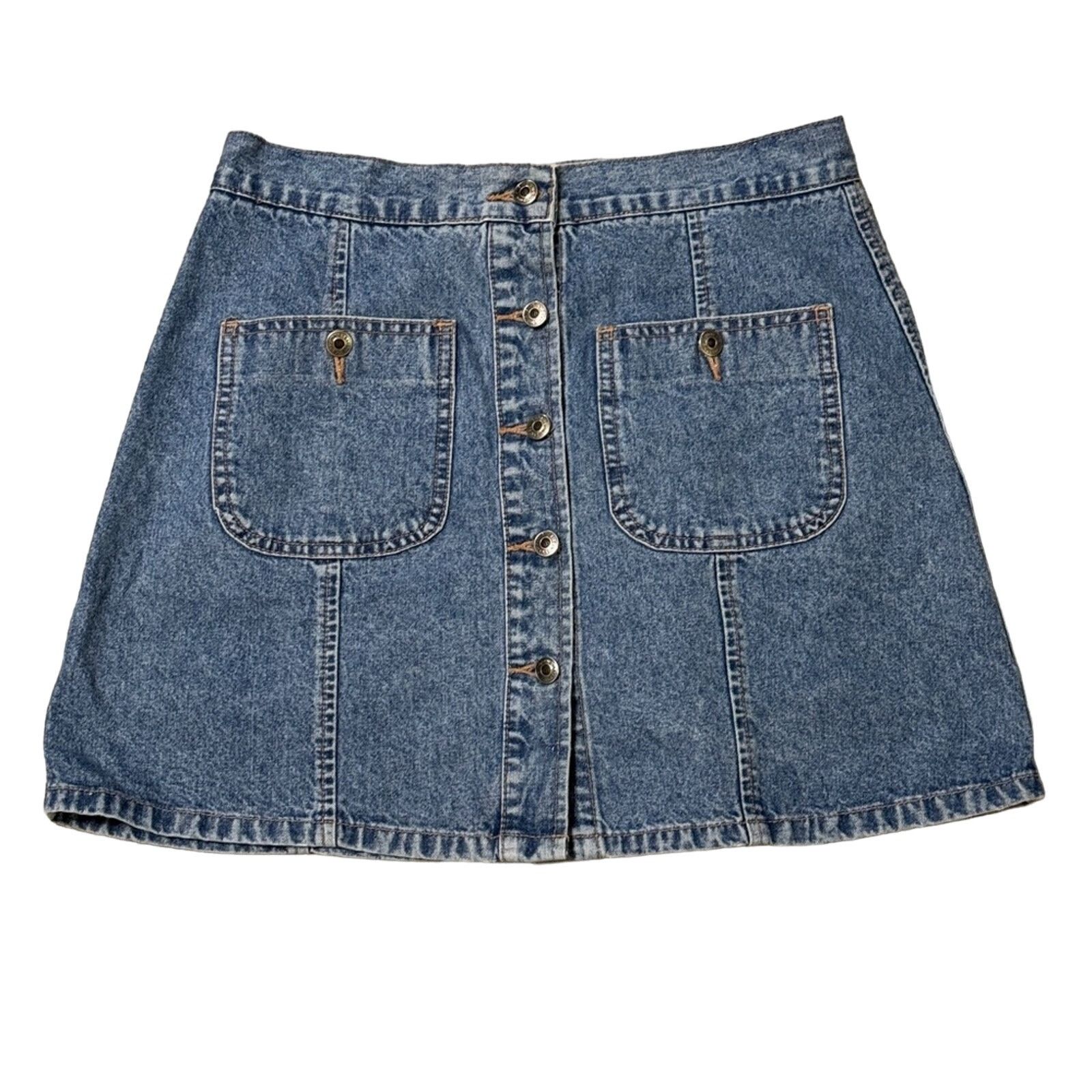 UNIONBAY UNIONBAY Vintage 90s Button Down Denim Mini Skirt Size 9 Size 28" / US 6 / IT 42 - 1 Thumbnail