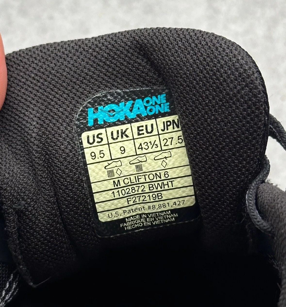 Hoka Hoka One One Clifton 6 Black Running Shoes Mens Size US 9.5 / EU 42-43 - 11 Thumbnail