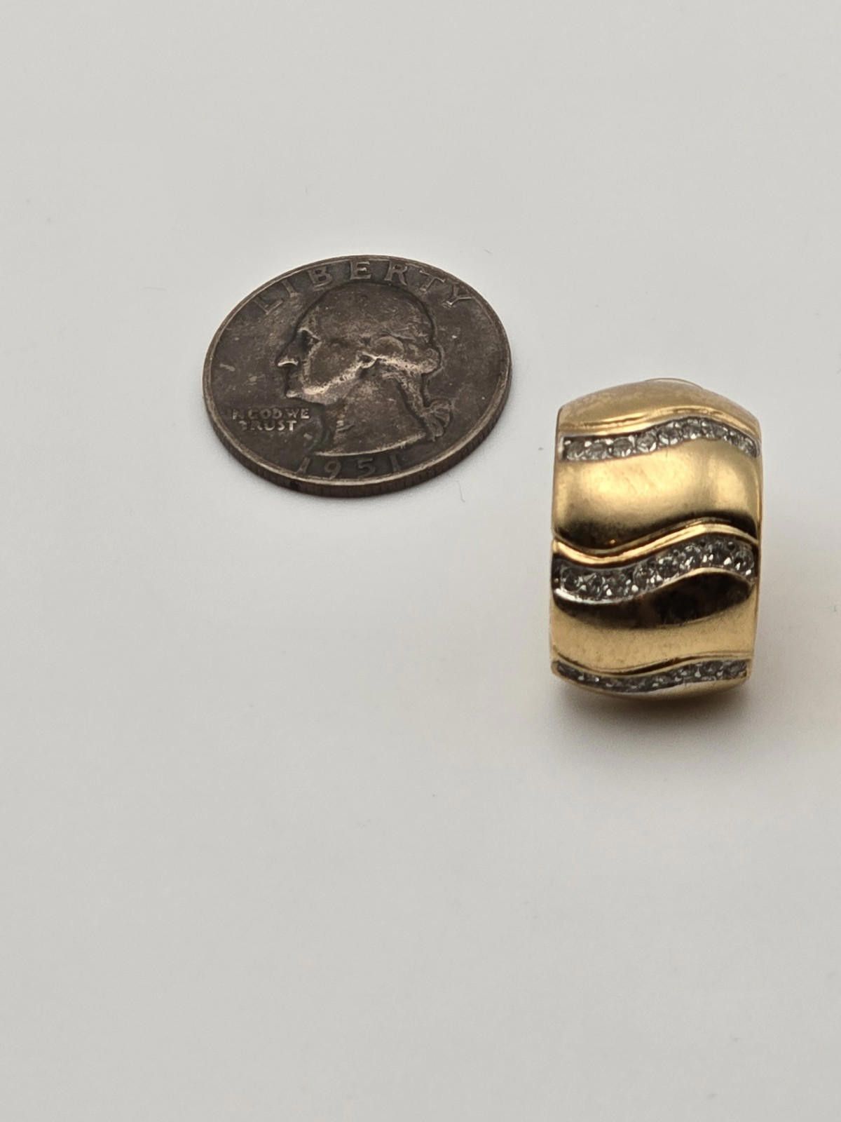 Givenchy Vintage Givenchy Paris NY Gold Tone Clip Earrings w Crystals Size ONE SIZE - 2 Thumbnail