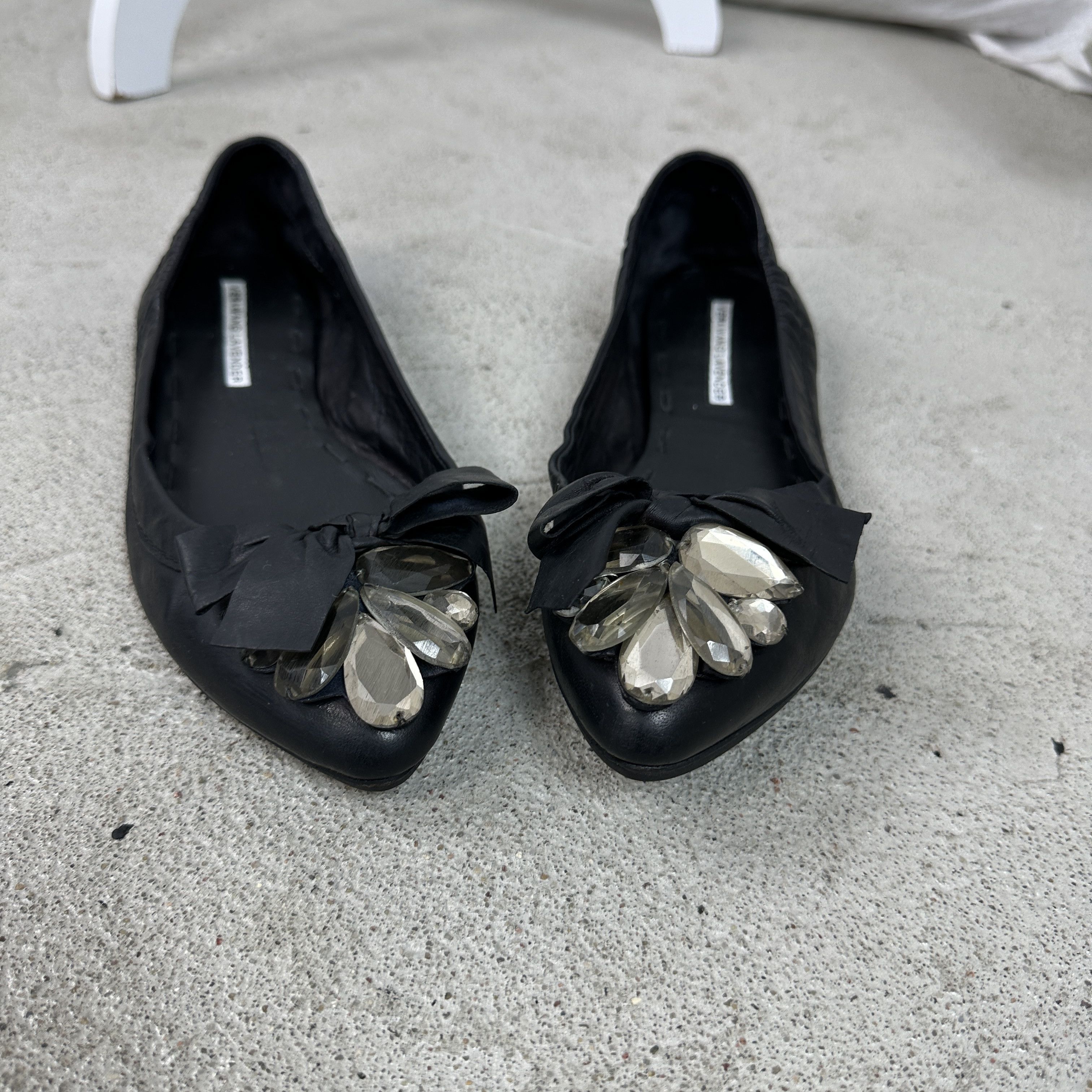 Vera Wang × Vintage Vintage Avant Garde Leather Opium Vera Wang 00s Balletflats Size US 7 / IT 37 - 3 Thumbnail