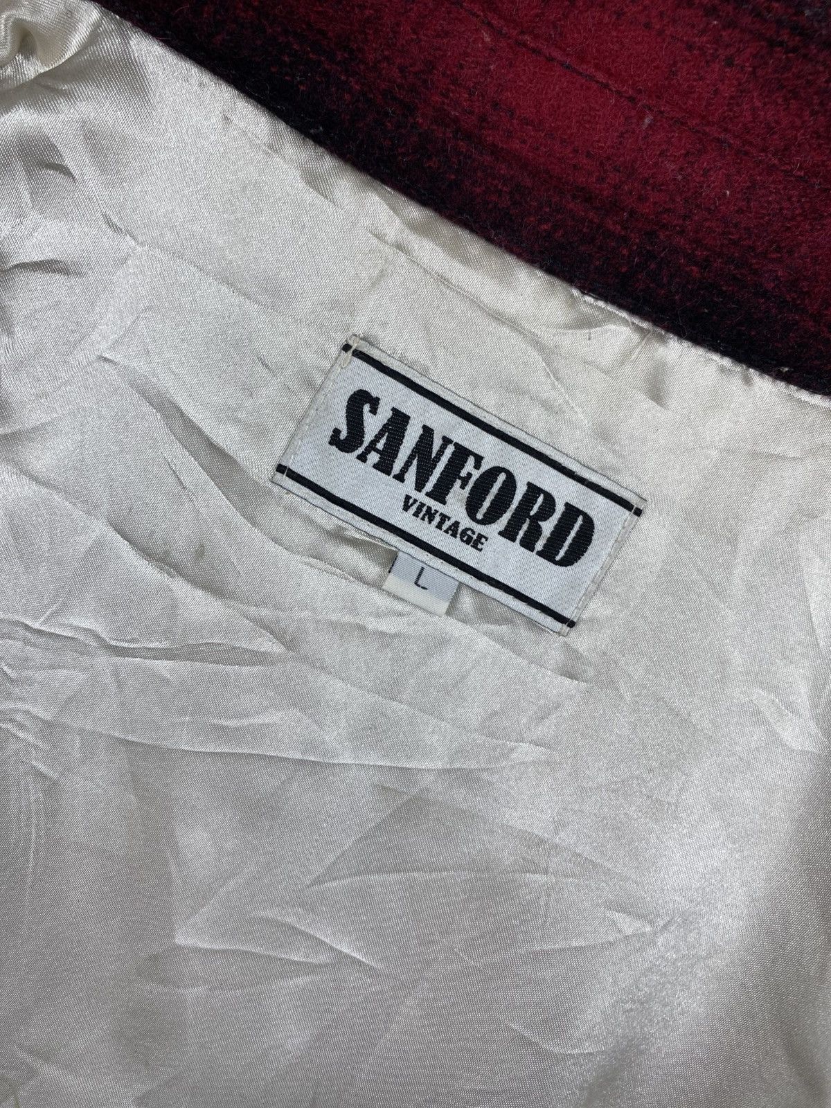Japanese Brand Vintage Sanford Red Checked Relaxed Fit Flannel Shirt Size US M / EU 48-50 / 2 - 10 Thumbnail