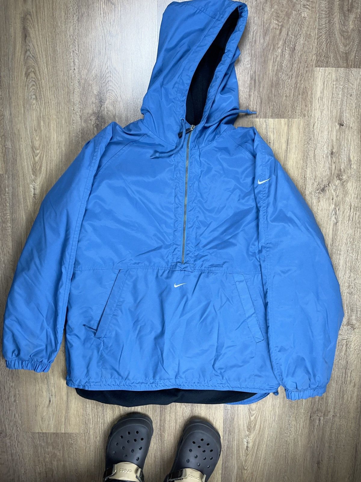 Nike beautiful center swoosh Nike anorak 90s light blue jacket Grailed