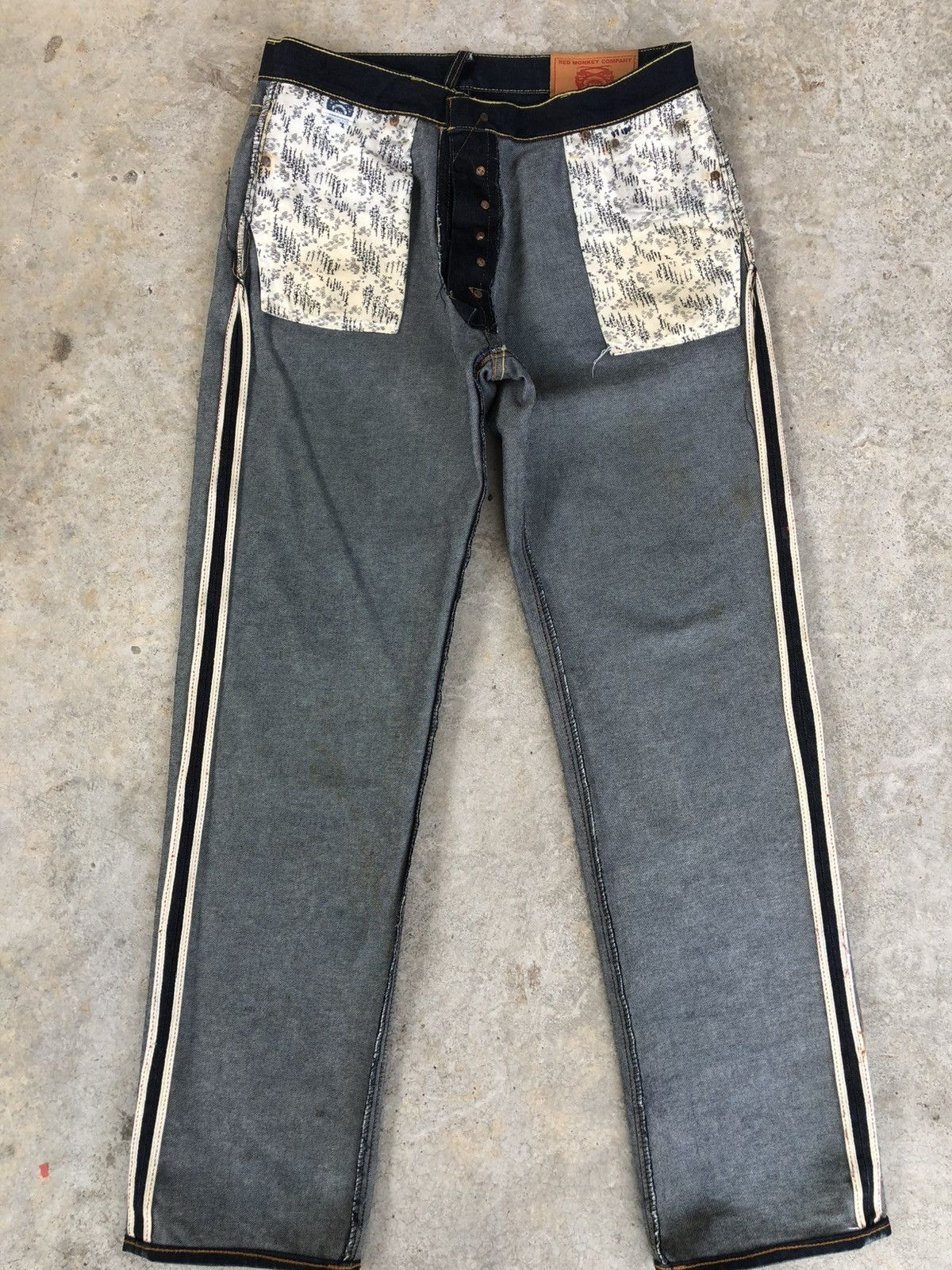 RMC Jeans Red Monkey Company Embroidered Jeans Selvedge Denim Size US 36 / EU 52 - 19 Thumbnail