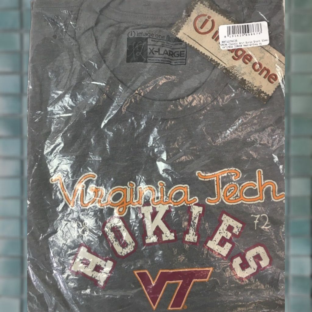 Vintage VT Virginia Tech Hokies T Shirt Womens Gray XL Image One Graphic Tee New Size XL / US 12-14 / IT 48-50 - 1 Thumbnail