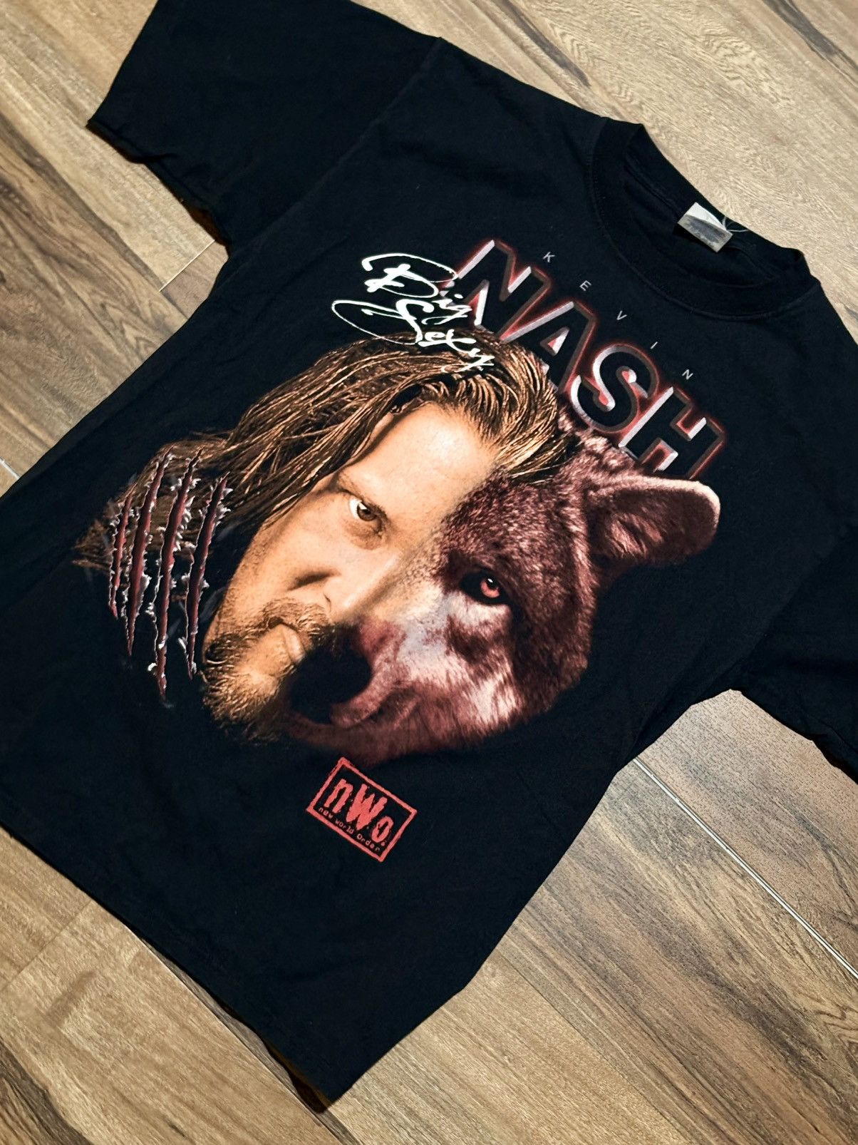 WCW/nWo Vintage NWO Kevin Nash Wrestling Black Tee Shirt Adult large Size US L / EU 52-54 / 3 - 4 Thumbnail