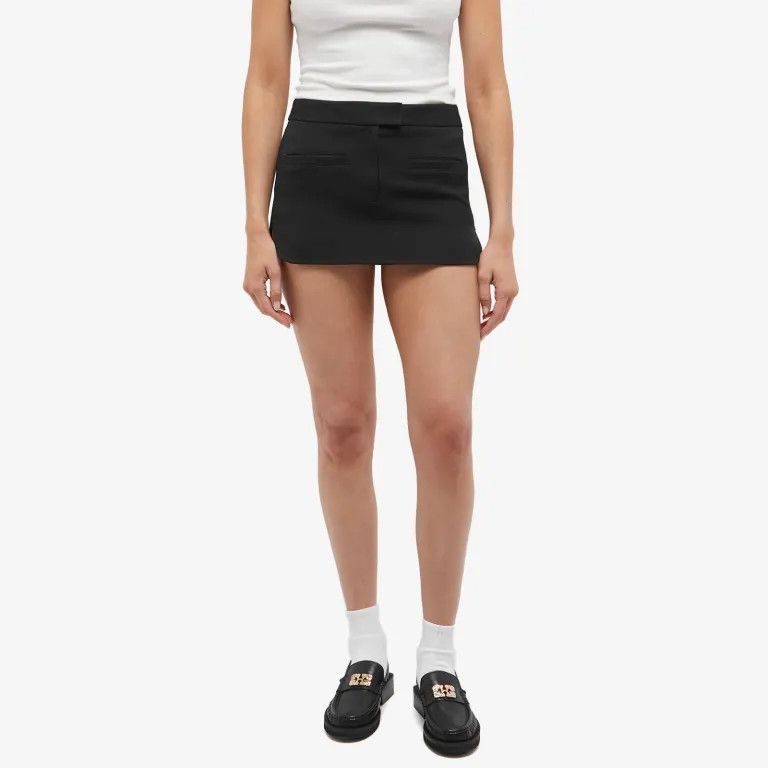 Courreges o1mle0824 Twill Heritage Pocket Mini Skirt in Black Size 26" / US 2 / IT 38 - 2 Thumbnail