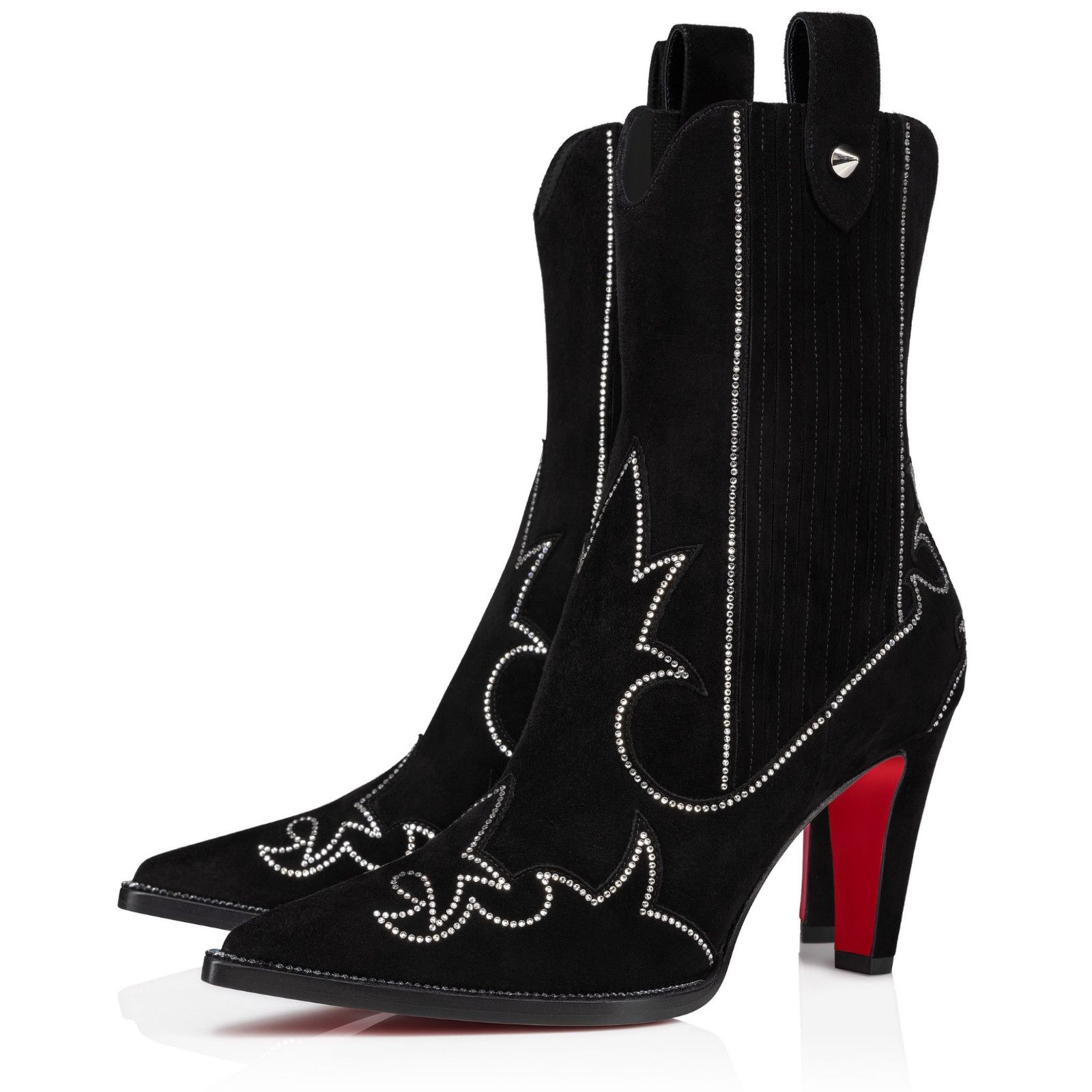 Christian Louboutin Christian Louboutin Santigag Strass 85 Black Suede Boot 40 Size US 10 / IT 40 - 1 Thumbnail