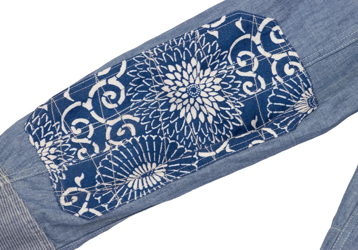 Junya Watanabe Light Blue Japanese Patterned Chambray Hoodie Pullover Size US S / EU 44-46 / 1 - 17 Thumbnail