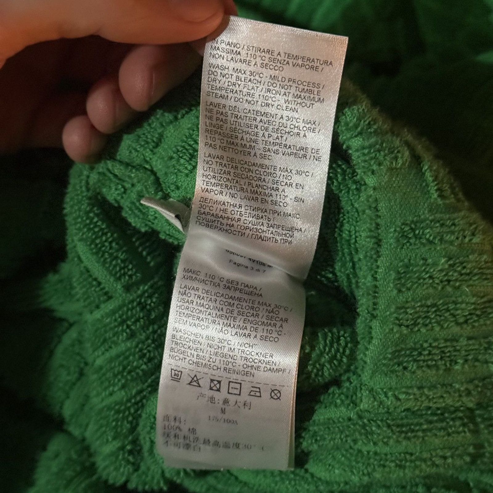 Bottega Veneta $750 Grass Green Intreccio Pattern Cotton Bathrobe Size ONE SIZE - 14 Thumbnail