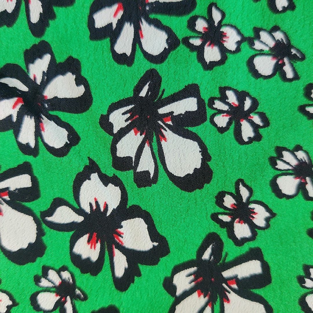 Topshop Topshop Green Tie Neck Short Sleeve Floral Top sz 2 Size XS / US 0-2 / IT 36-38 - 5 Thumbnail