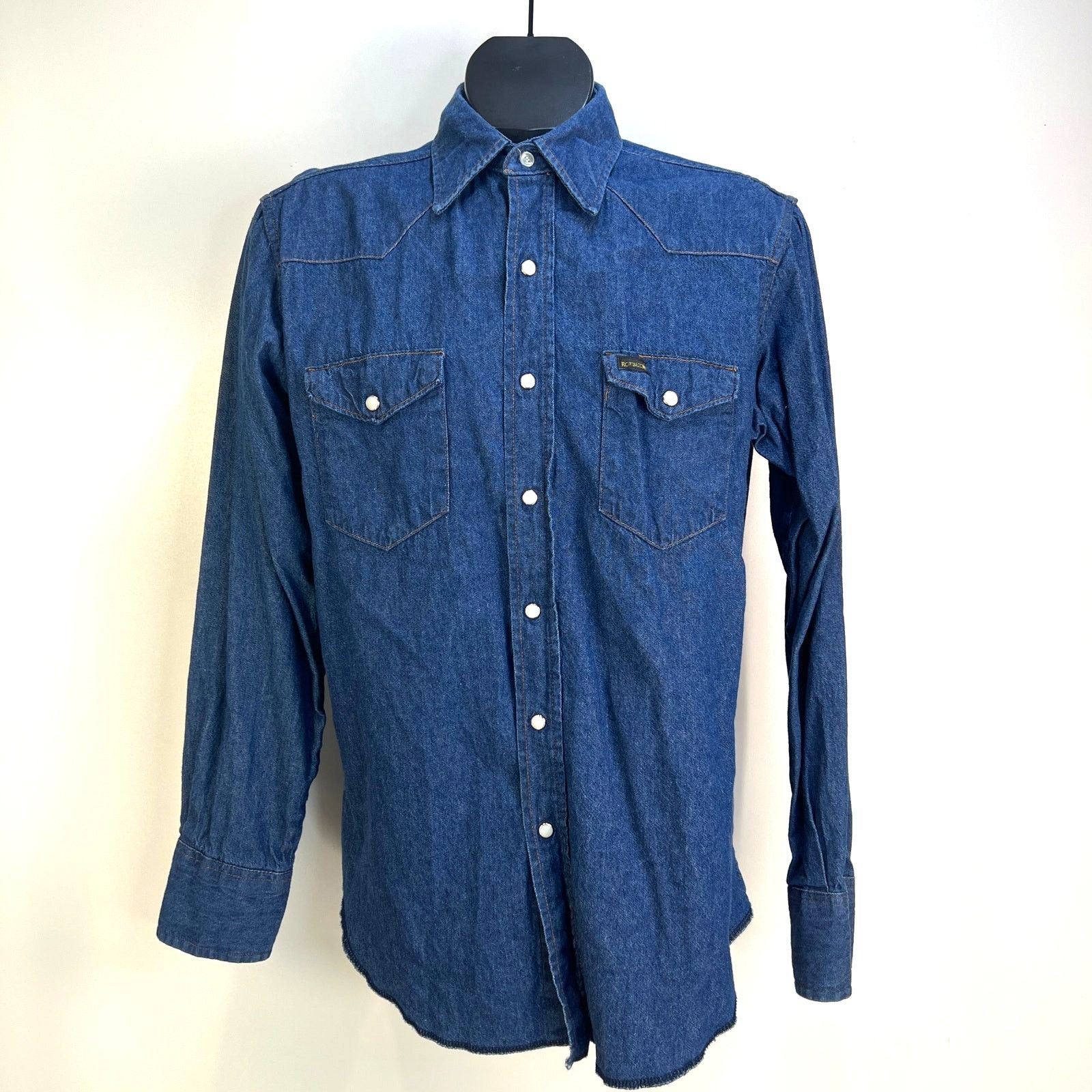Sears × Vintage Vintage Roebucks Denim Pearl Snap Shirt Size US L / EU 52-54 / 3 - 1 Thumbnail