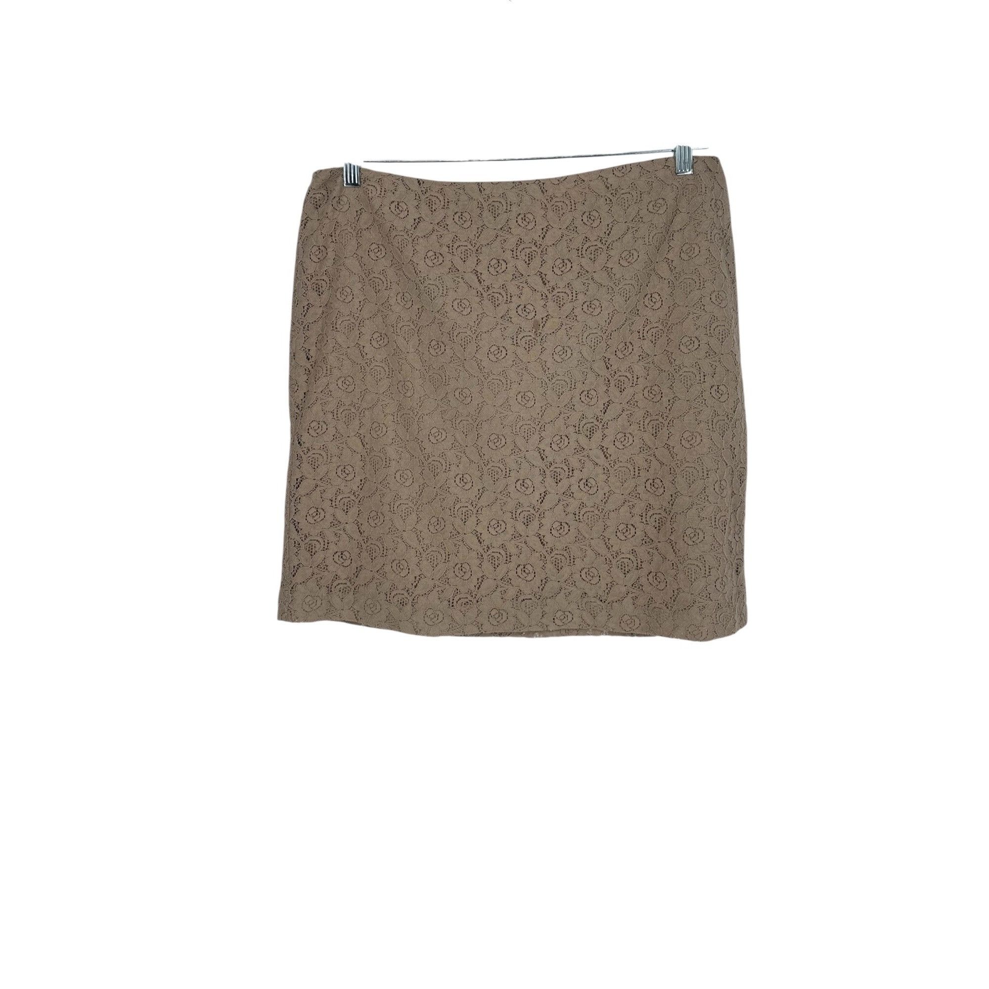 Other Leyla Skirt - Taupe Floral Lace - Size 12 Size 34" / US 12 / IT 48 - 2 Thumbnail