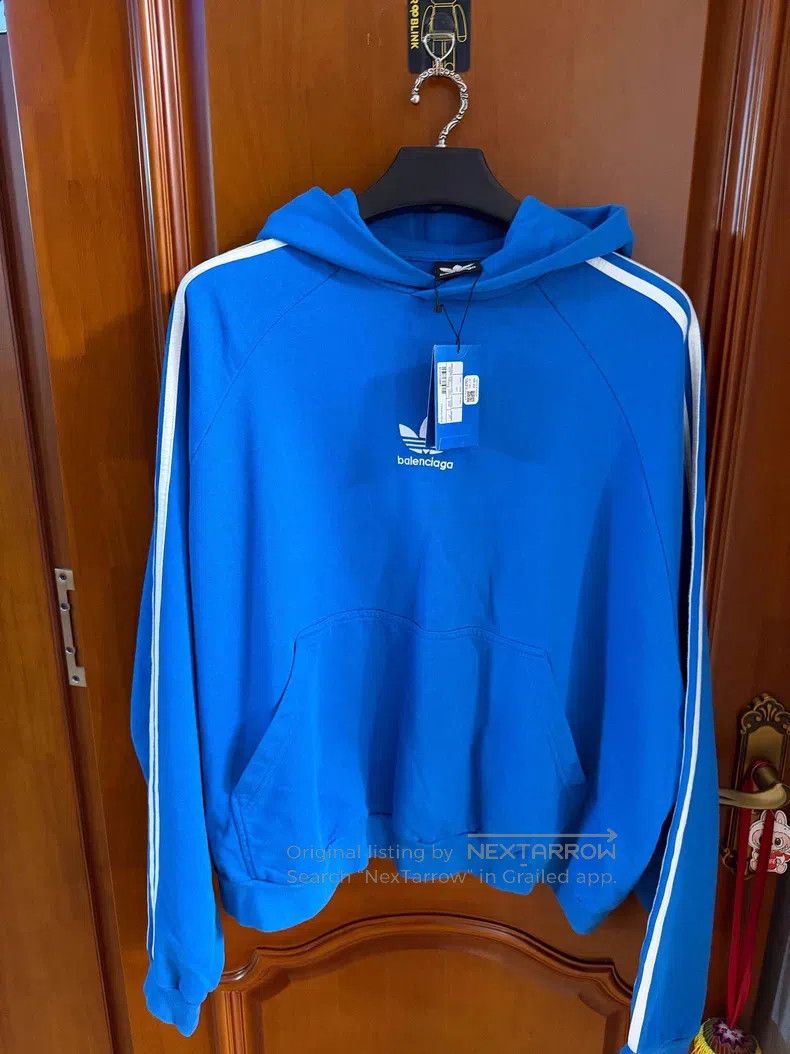 Balenciaga Balenciaga Hooded Sweatshirt - Blue Size US L / EU 52-54 / 3 - 1 Thumbnail