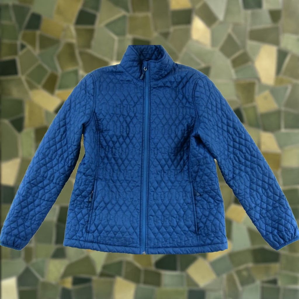 Lands' End Lands' End Blue Quilted Lightweight Full Zip Mock Neck Jacket Women M 10-12 Size M / US 6-8 / IT 42-44 - 1 Thumbnail