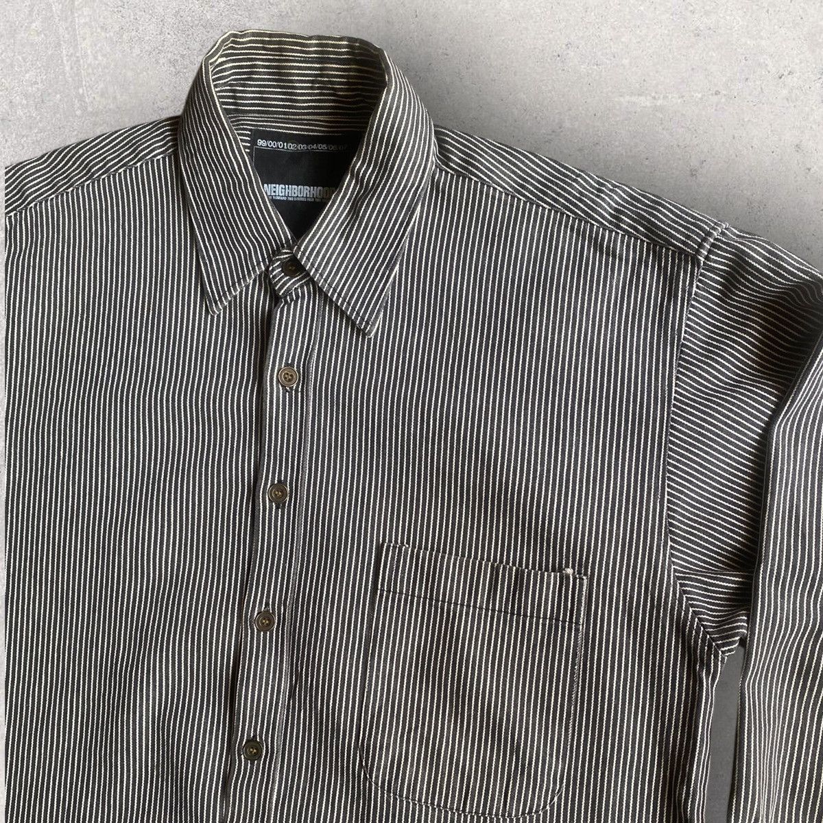 Neighborhood Vintage 2002 No God No Master Hickory Shirt Jacket Size US L / EU 52-54 / 3 - 3 Thumbnail