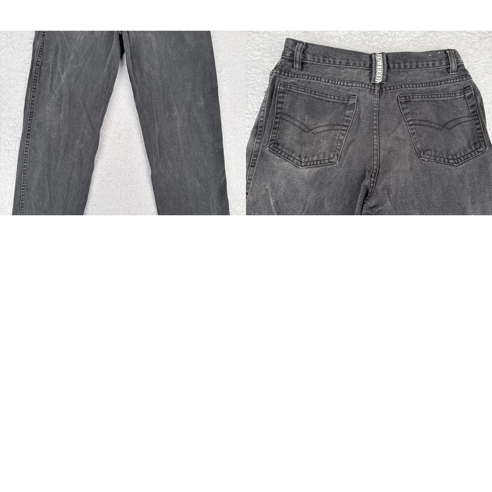 Big Dogs VINTAGE Bugle Boy Jeans Mens 31x32 Black Gray Denim Straight Leg Zip Fly 90s Size US 31 - 10 Thumbnail