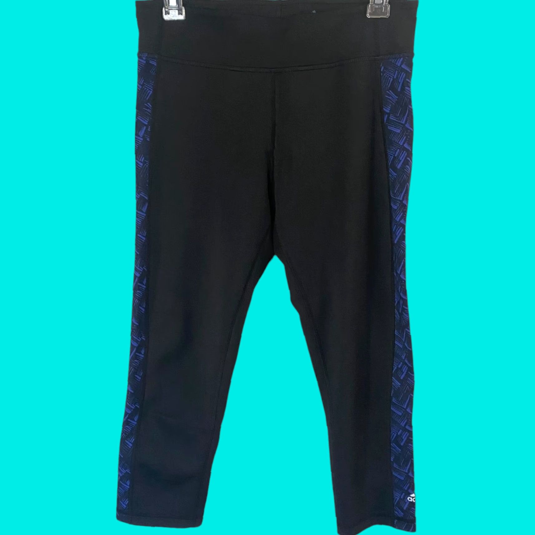 Adidas Adidas Climalite Womens Medium Black Leggings Stretch Yoga 3/4 Mid-Rise Cropped Size 32" / US 10 / IT 46 - 1 Thumbnail