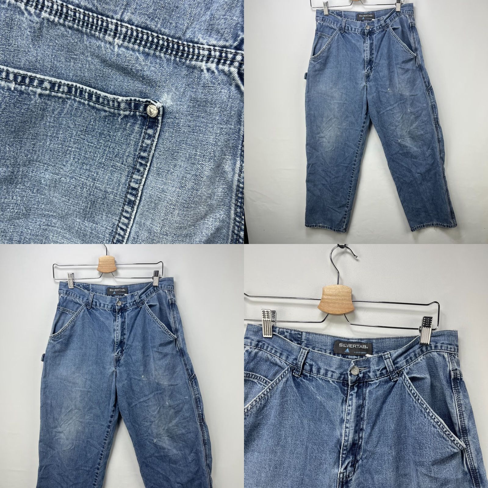 Levi's VINTAGE Levi's Silvertab Baggy Carpenter Jeans Pants 31 Skater Men Blue 28 Inseam 31 Waist 31 Jeans Mens Size US 31 - 8 Thumbnail