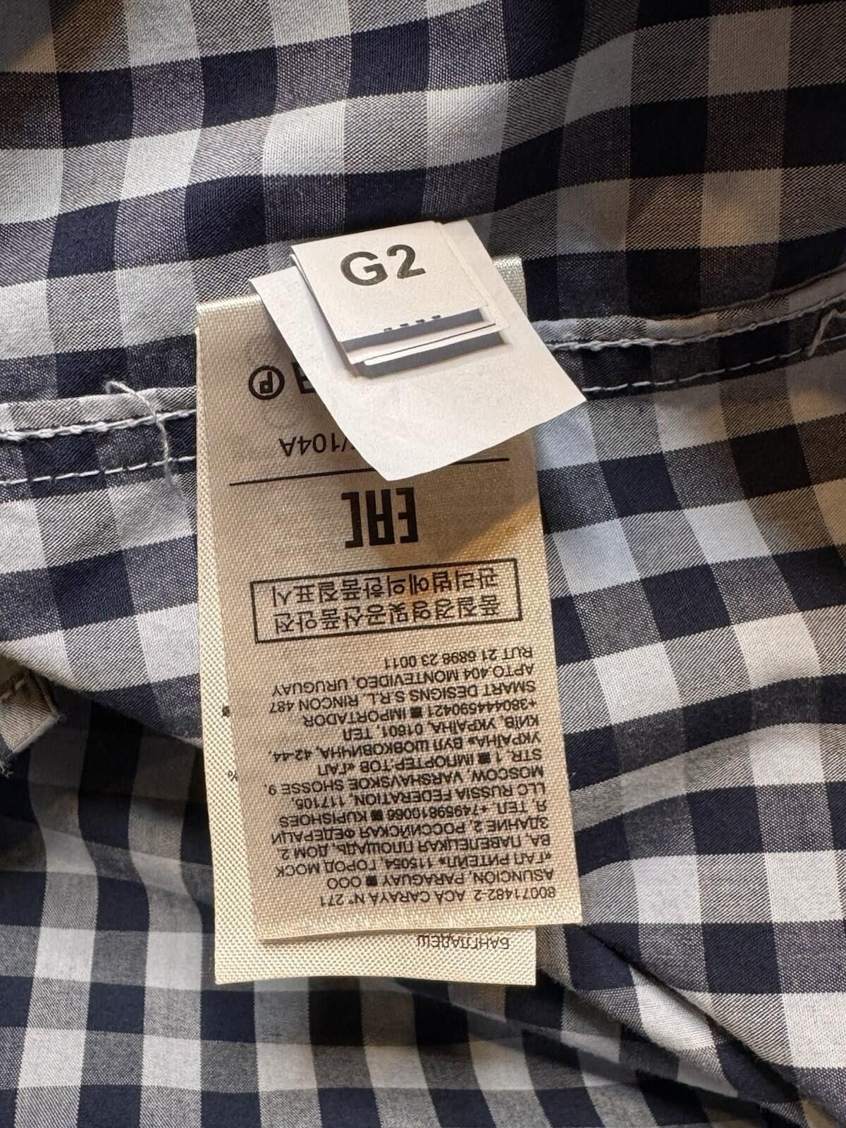 Gap Men's Gap Lg Blue Check LS Button-Up Shirt [729] Size US L / EU 52-54 / 3 - 6 Thumbnail