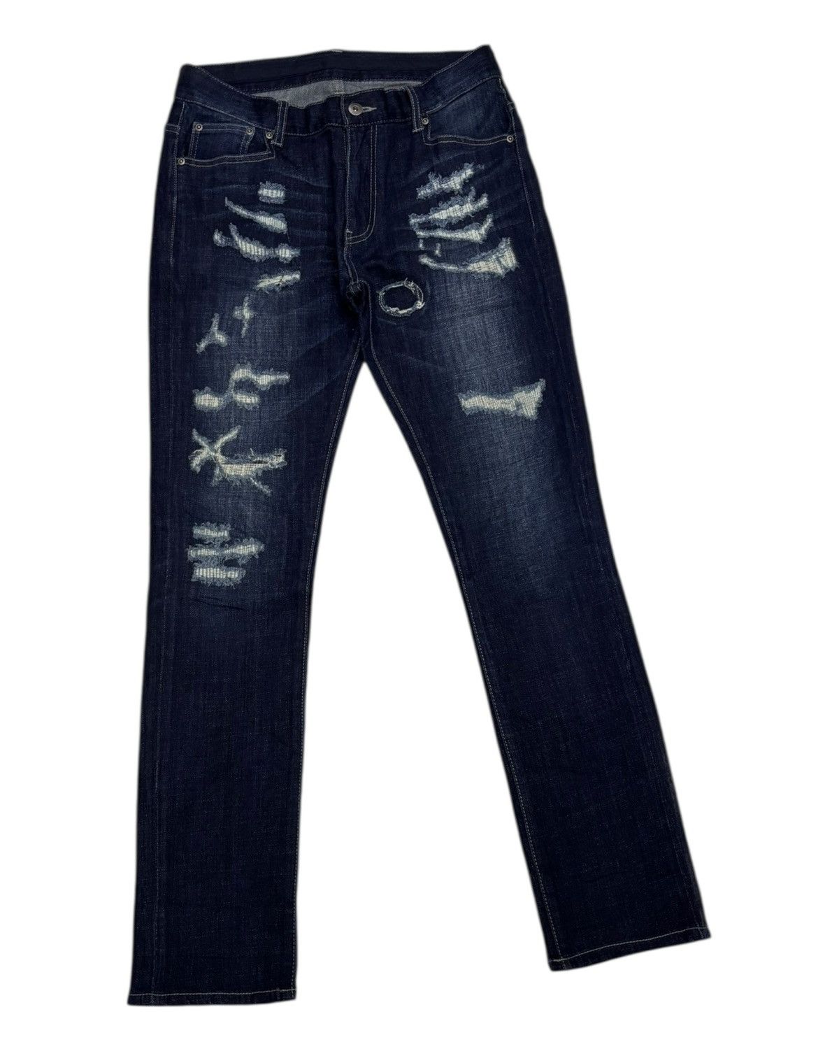 Japanese Brand Regius Evolution Boro Patchwork Distressed Denim Jeans Size 31" - 6 Thumbnail