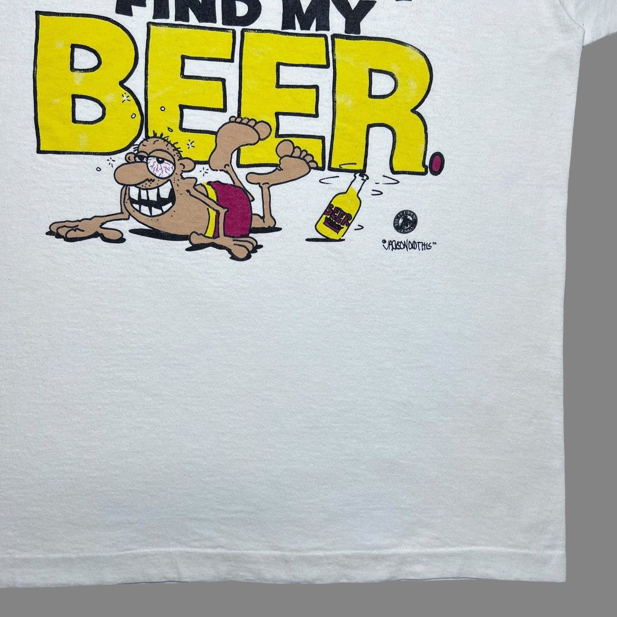 Vintage 1990s Party On Activewear Help Me I Can’t Find My Beer Tee Size US XL / EU 56 / 4 - 11 Thumbnail