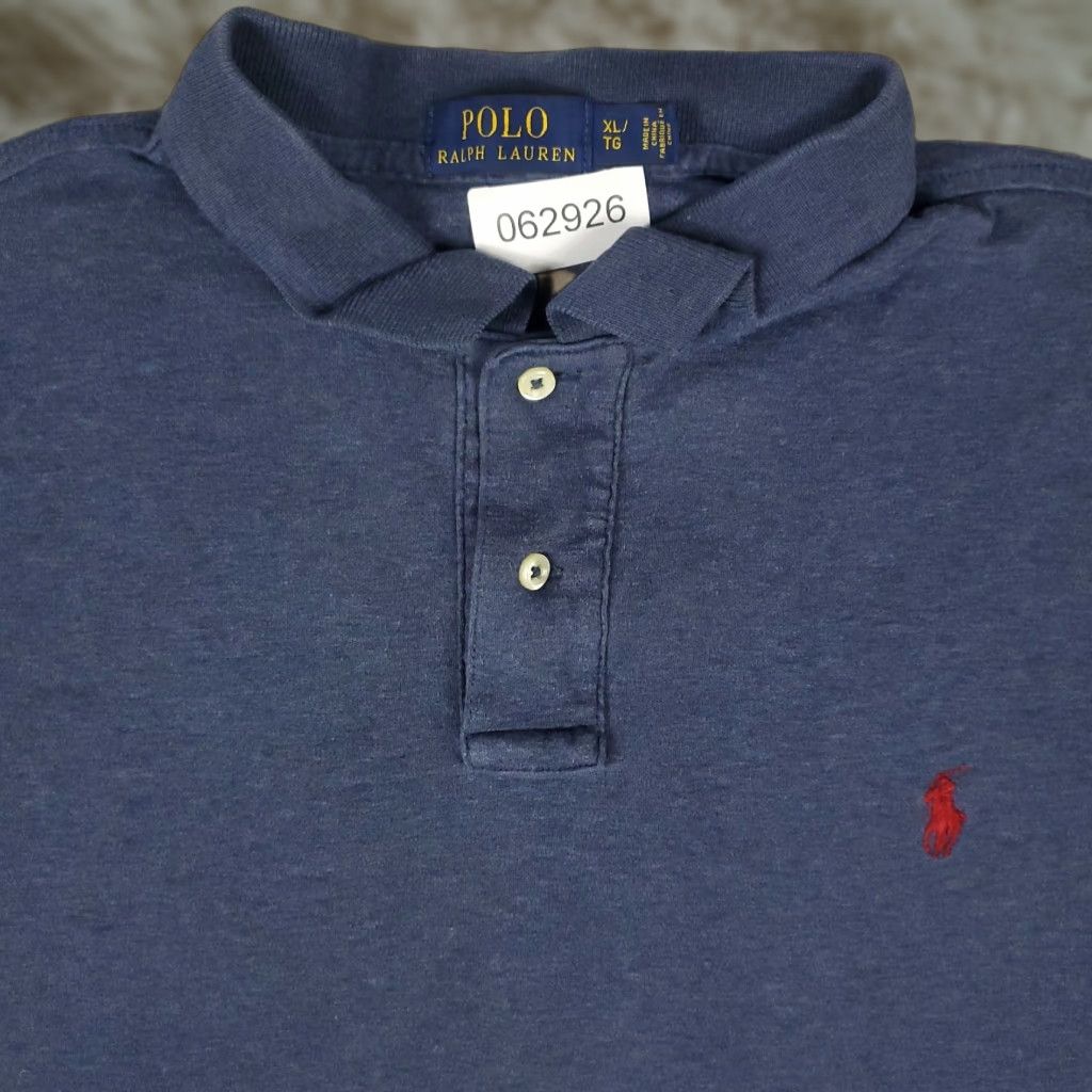 Ralph Lauren VINTAGE Ralph Lauren Polo Shirt Mens XL Blue Solid Short Sleeve Casual Preppy Size US XL / EU 56 / 4 - 1 Thumbnail