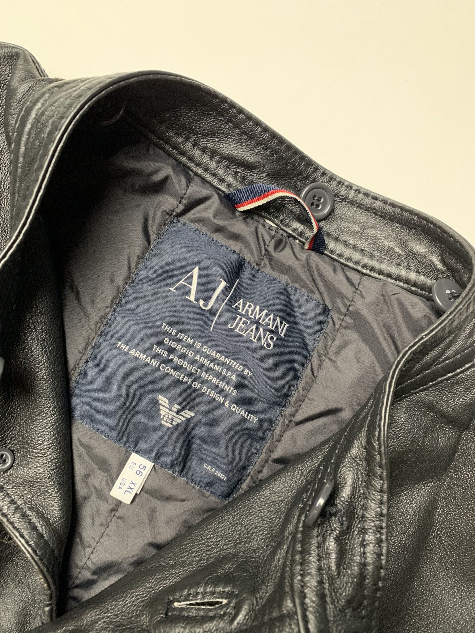 Armani Armani Jeans pig leather trucker jacket Size US XXL / EU 58 / 5 - 6 Thumbnail