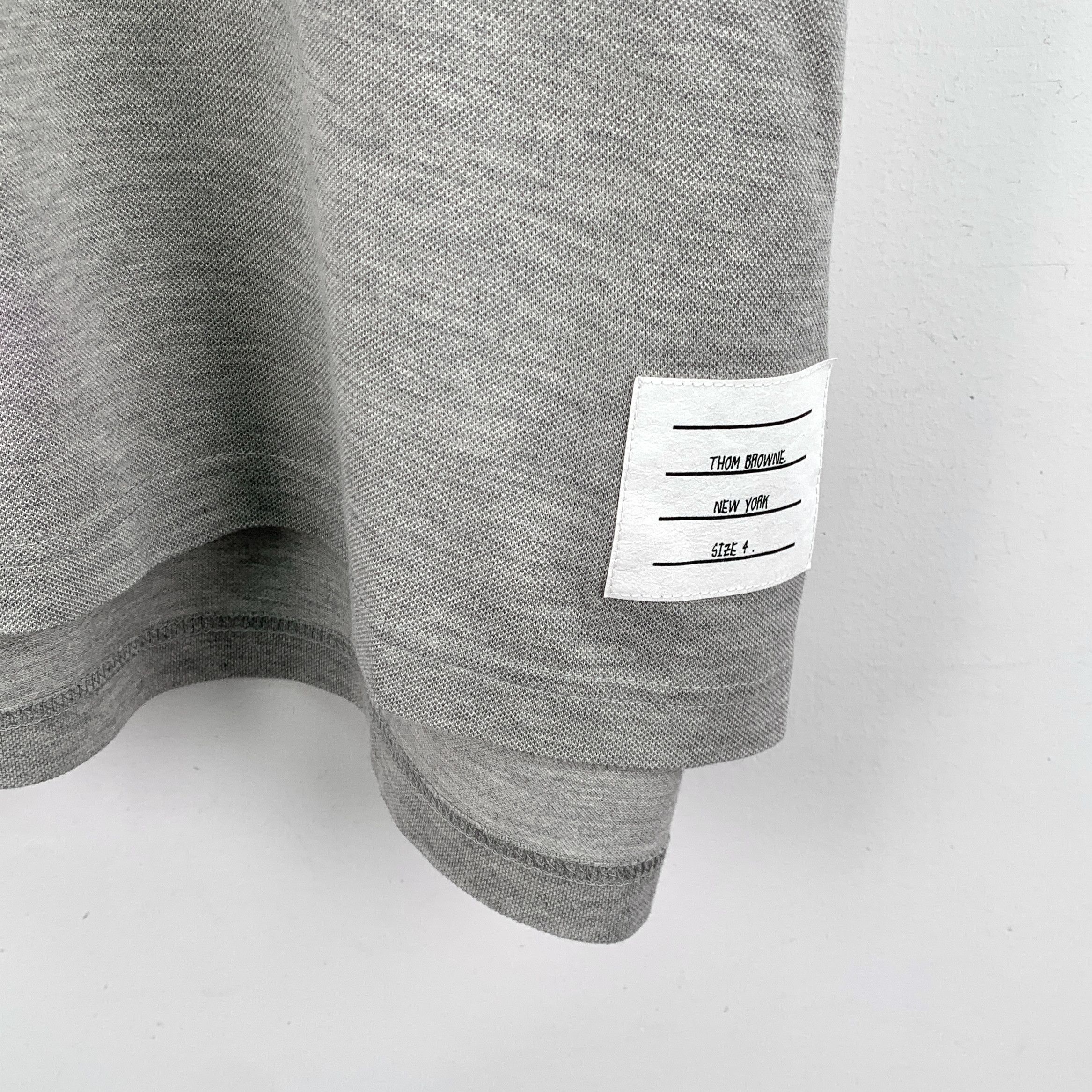 Thom Browne Thom Browne Pocket Stripe Cotton Polo Shirt Grey ((4) Size US XL / EU 56 / 4 - 7 Thumbnail