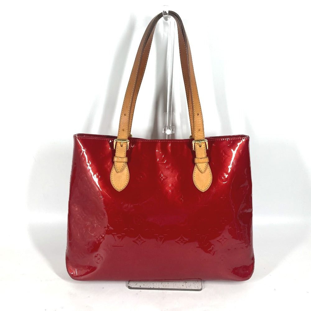 Louis Vuitton M91989 Monogram Vernis Brentwood. Briefcase Tote Bag Shawl Shoulder Women Pomme D'amour Red