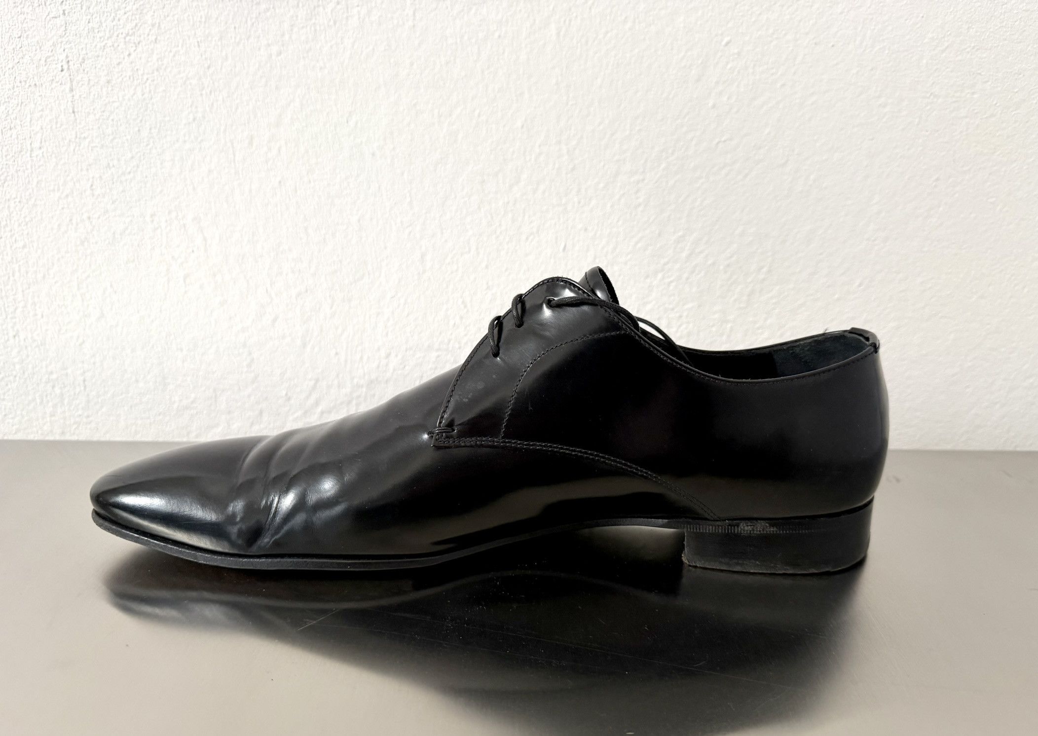 Prada Prada Black Leather Derby Shoes EU44 Made in Italy Size US 11 / EU 44 - 4 Thumbnail