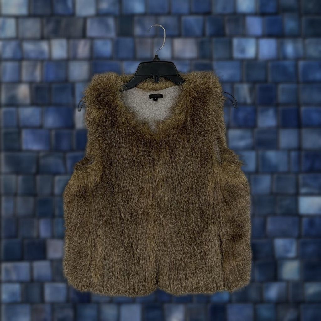 J.Crew J.CREW Vest Womens Small Brown Faux Fur Casual Fall Winter Mob Wife Cozy Warm Jacket Size S / US 4 / IT 40 - 1 Thumbnail