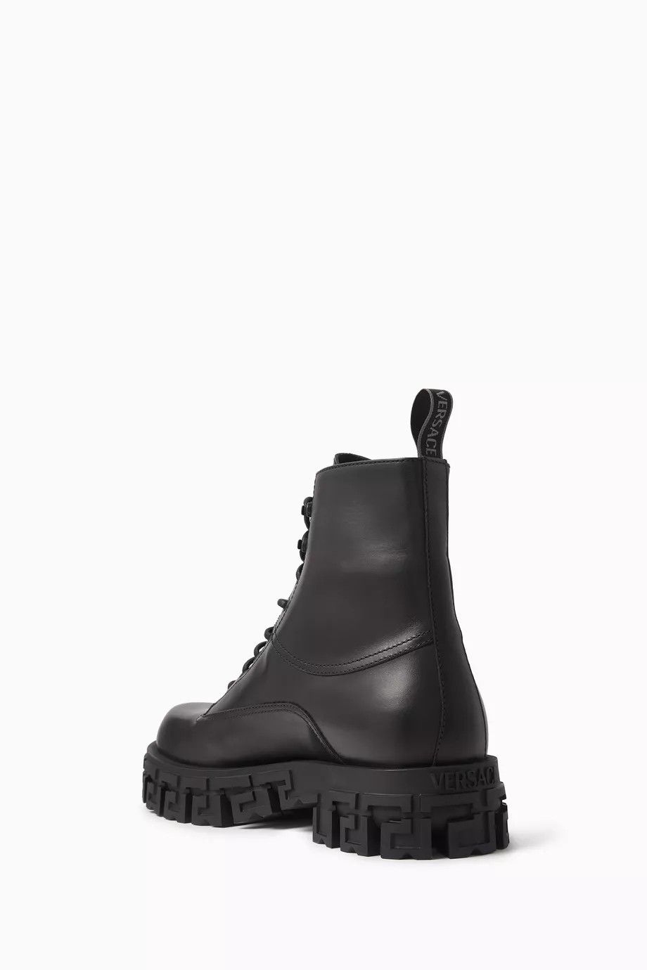 Versace o1y0425 Leather Ankle Boots in Black Size US 7 / EU 40 - 2 Thumbnail