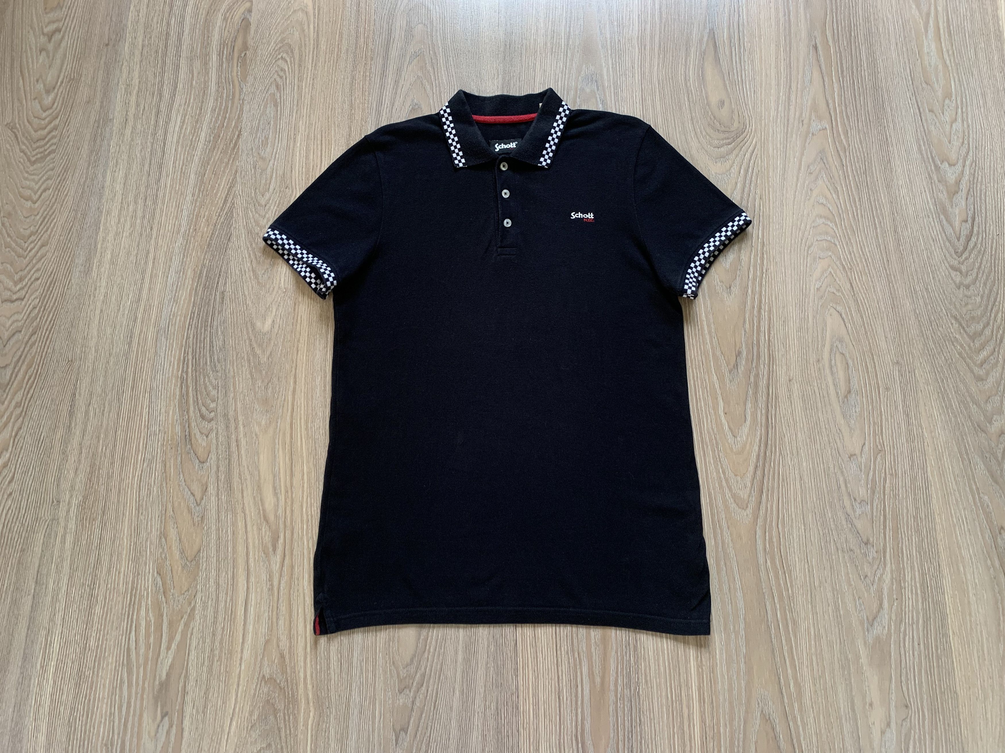 Schott Shott Black Cotton Vintage Polo Size US M / EU 48-50 / 2 - 1 Thumbnail