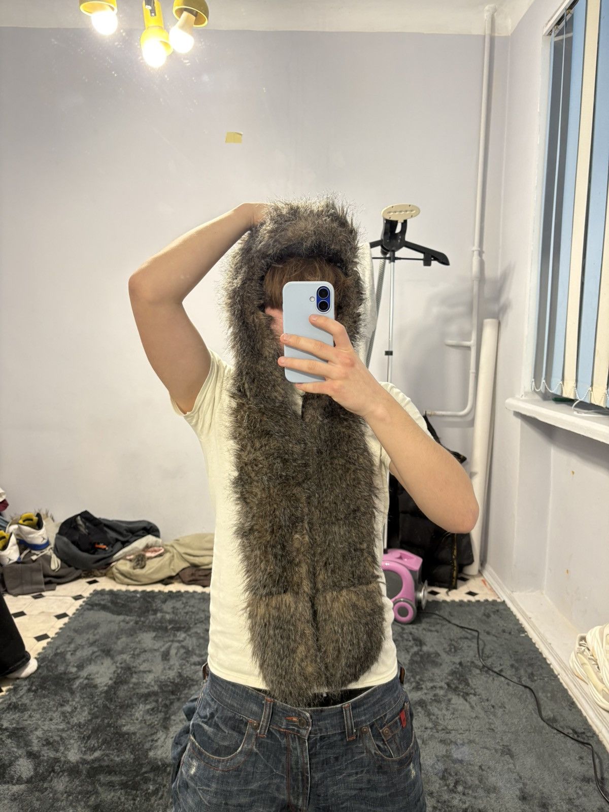 Japanese Brand Ushanka Y2K Trapper Hat Furry Mohair Fuzzy Fur Hat Size ONE SIZE - 3 Thumbnail