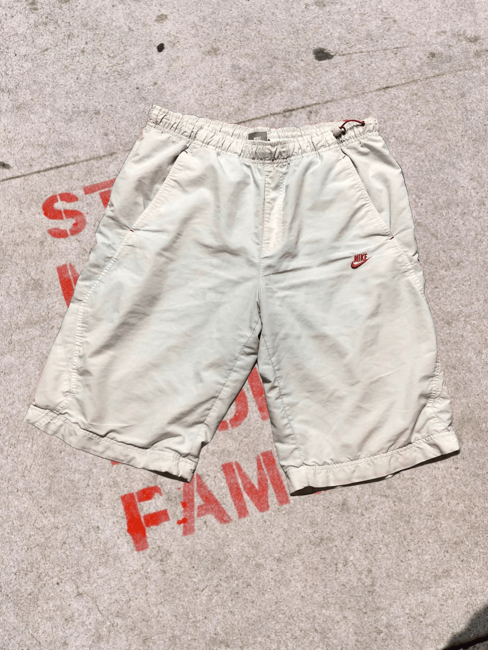 Nike Vintage Nike Swoosh Drill Nylon Shorts streetwear Size US 34 / EU 50 - 1 Thumbnail