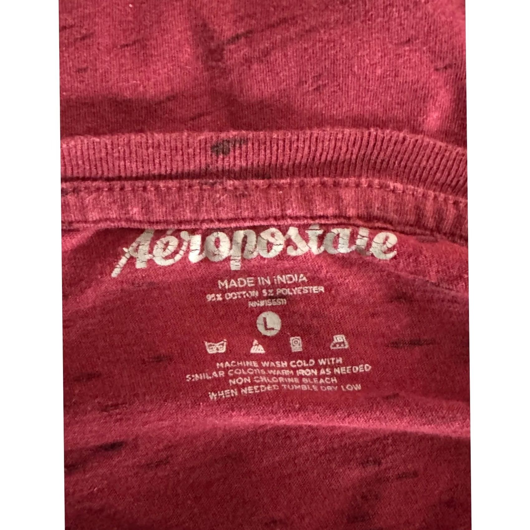 Aeropostale VINTAGE Aeropostale NYC 1987 Mens T-Shirt Burgundy Graphic Print Crew Neck Short Sleeve Regular Fit Large Size US L / EU 52-54 / 3 - 6 Thumbnail