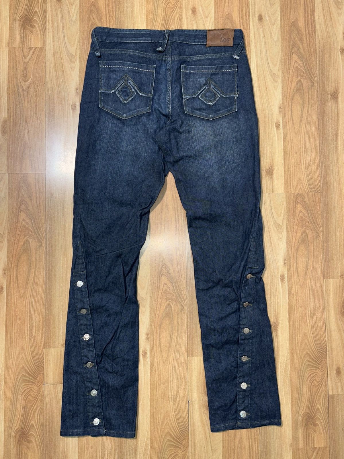 Lee VTG Lee Y2K Snap Button Convertible Flare Jeans Indigo Blue Size US 34 / EU 50 - 1 Thumbnail