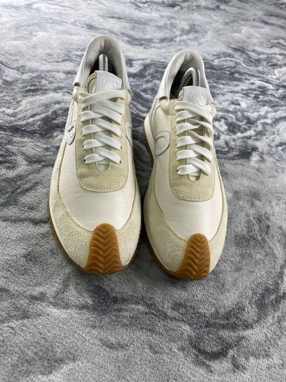 Vintage Loewe Flow Runner Leather Sneakers Women Size 40 Beige Size US 10 / IT 40 - 3 Thumbnail