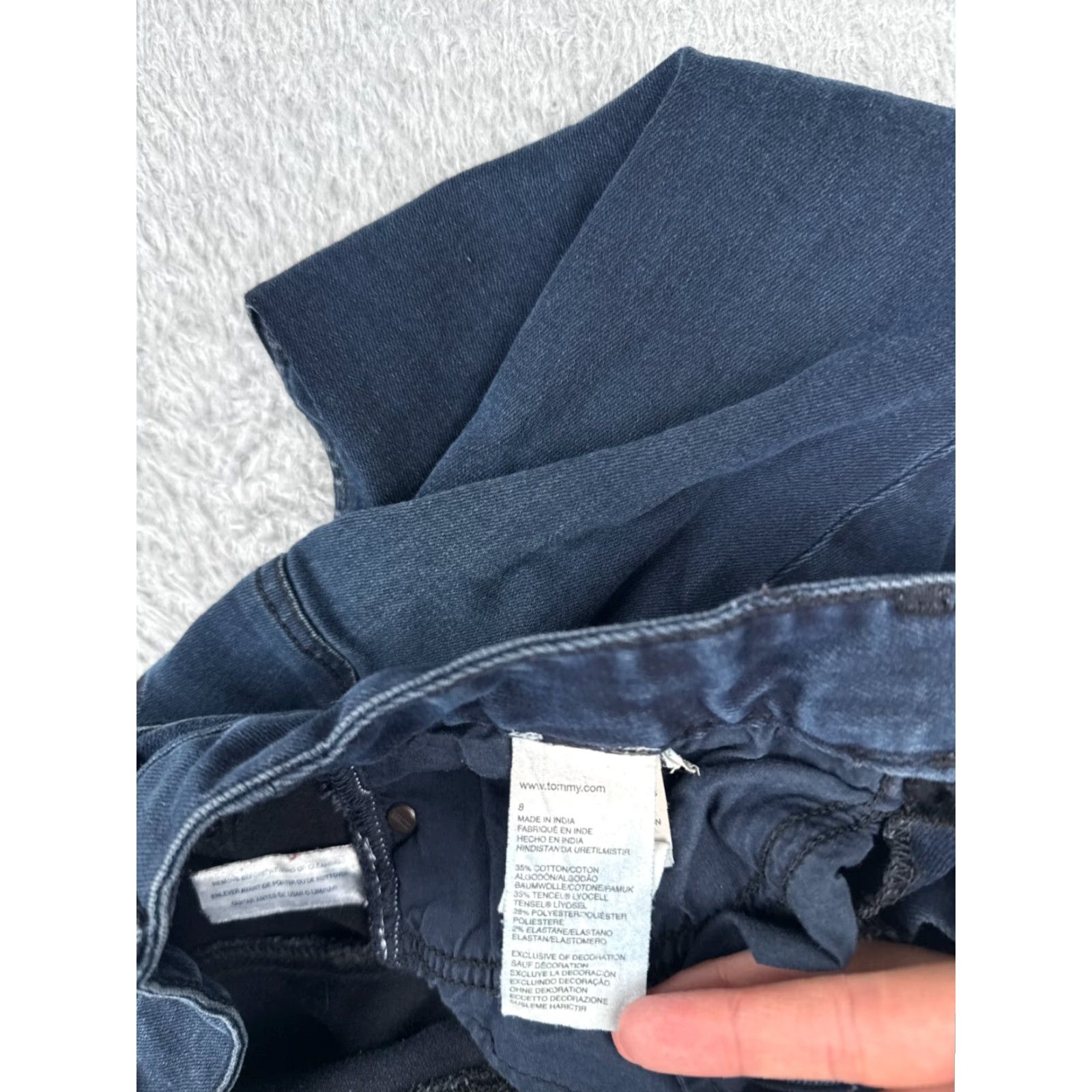 Tommy Hilfiger Tommy Hilfiger Jeans Womens 8 Curvy Bootcut Blue Dark Wash Low Rise Cotton 30x32 Size 30" / US 8 / IT 44 - 7 Thumbnail